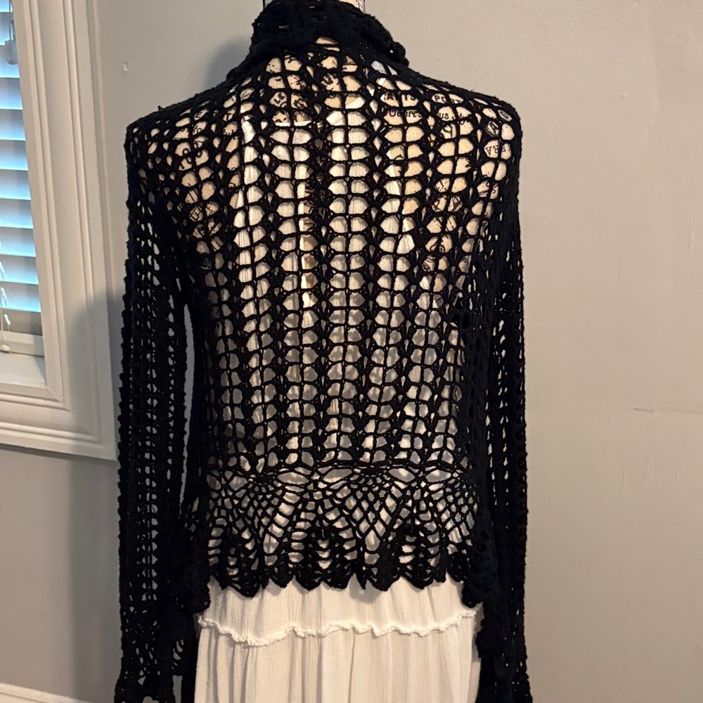 BCBGMaxAzria Black Crochet Cardigan - Picture 2 of 4